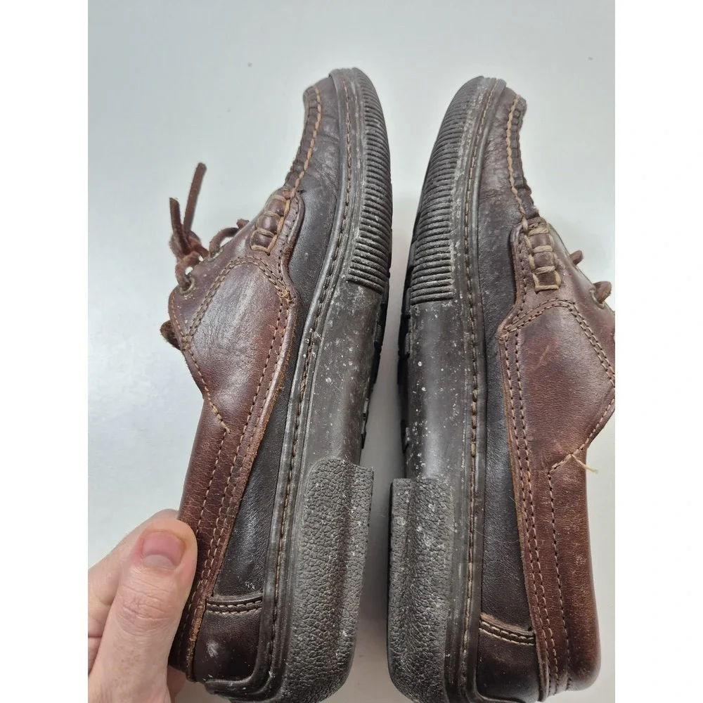 Allen Edmonds Wilton Boat Shoes Mens Size 8.5 Brown Leather Moc Toe Casual